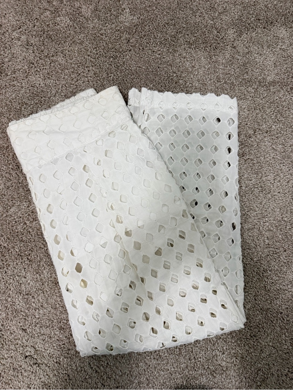 Free People White Eyelet Wide-Leg Pants